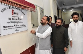 Provincial Minister for Higher Education Inaugurates KMU E-Examination Centre and Sports Complex, Distributes Laptops to High-Achievers